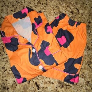 Orange & Pink Camo Women’s Size Medium Pajama Set